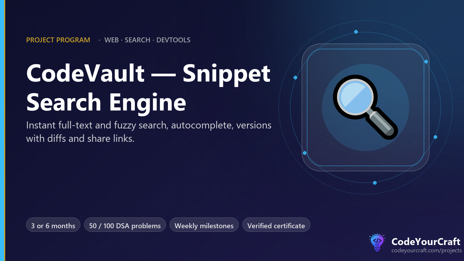 CodeVault — Snippet Search & Developer Notes